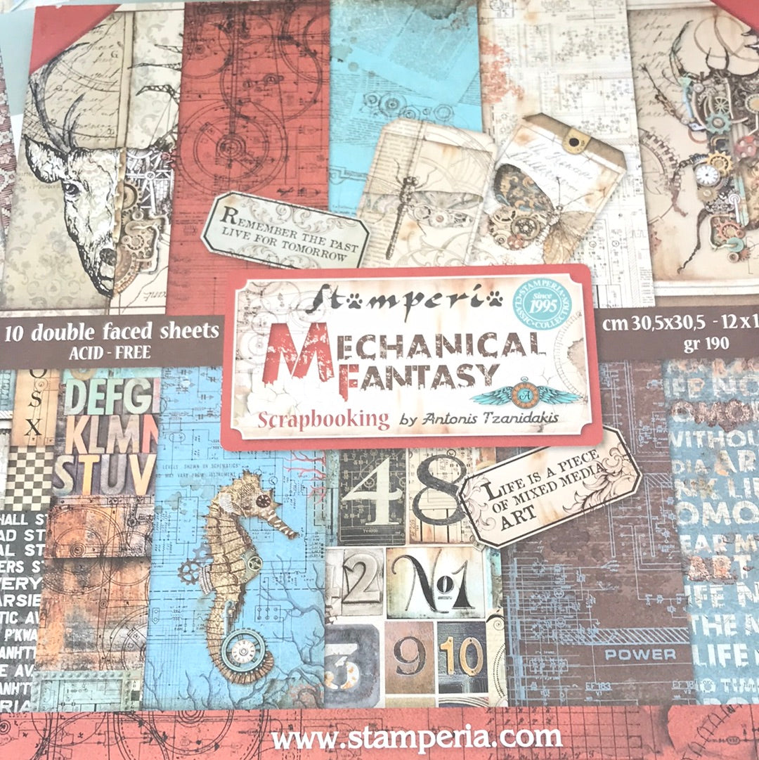 LAMINAS STAMPERIA  DOBLES PARA SCRAP MECHANICAL FANTASY