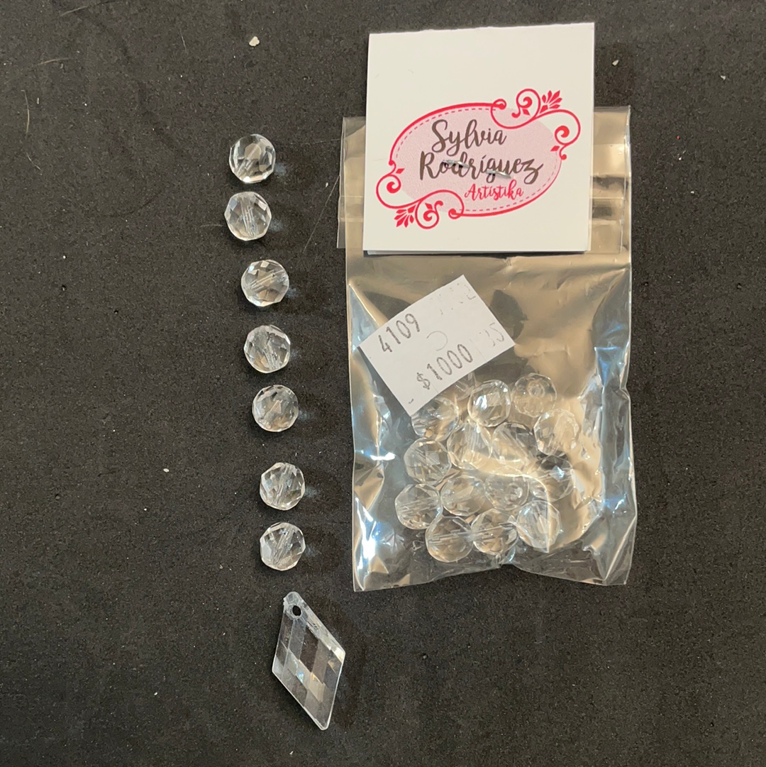 17- PRISMAS CRISTALES TRANSPARENTES 10 MM 10 U