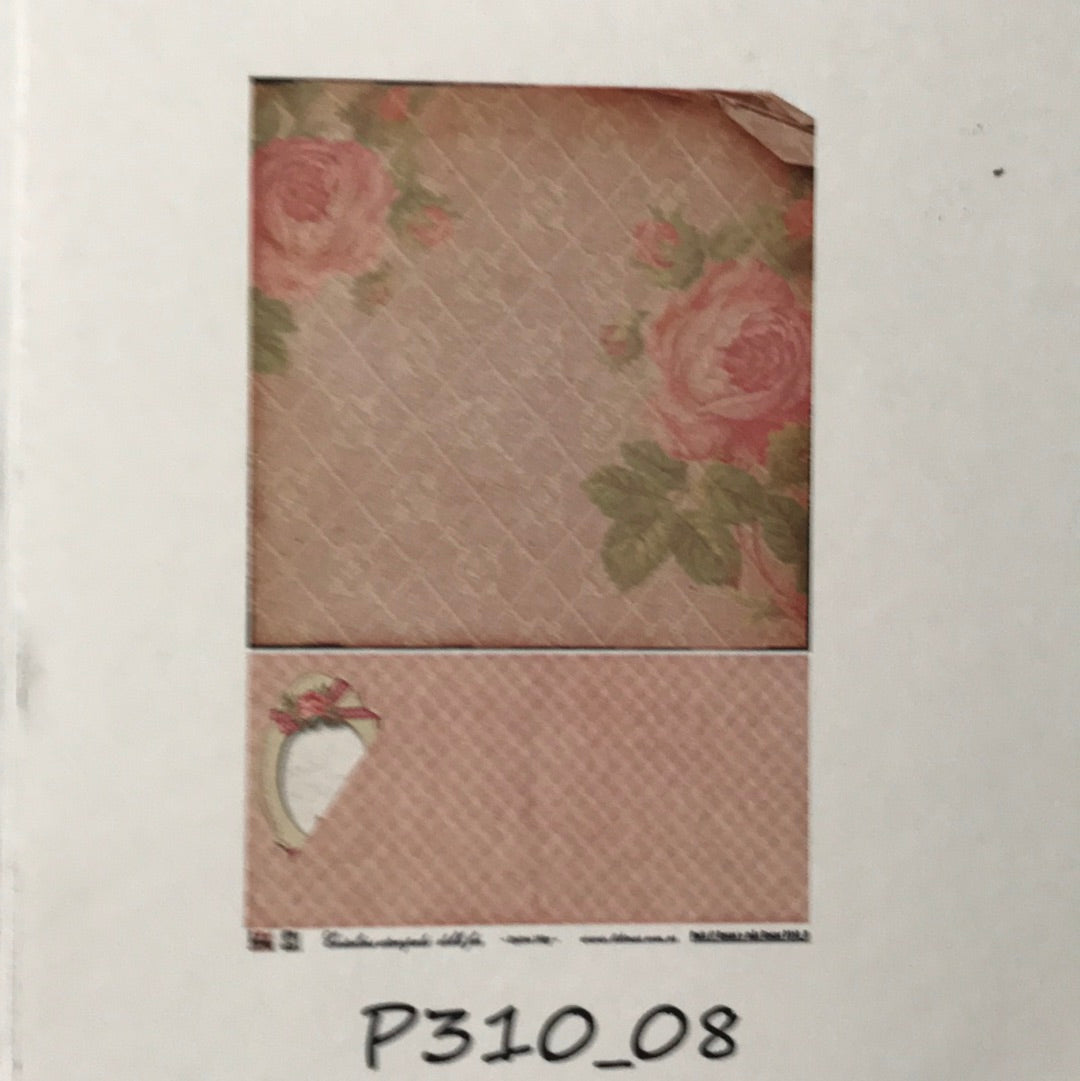 Lámina Doble Faz  Titina colección Rosas y más Rosas Nro 8 310-8 32x47 cm Scrapbooking-Rosas y más rosas 8
