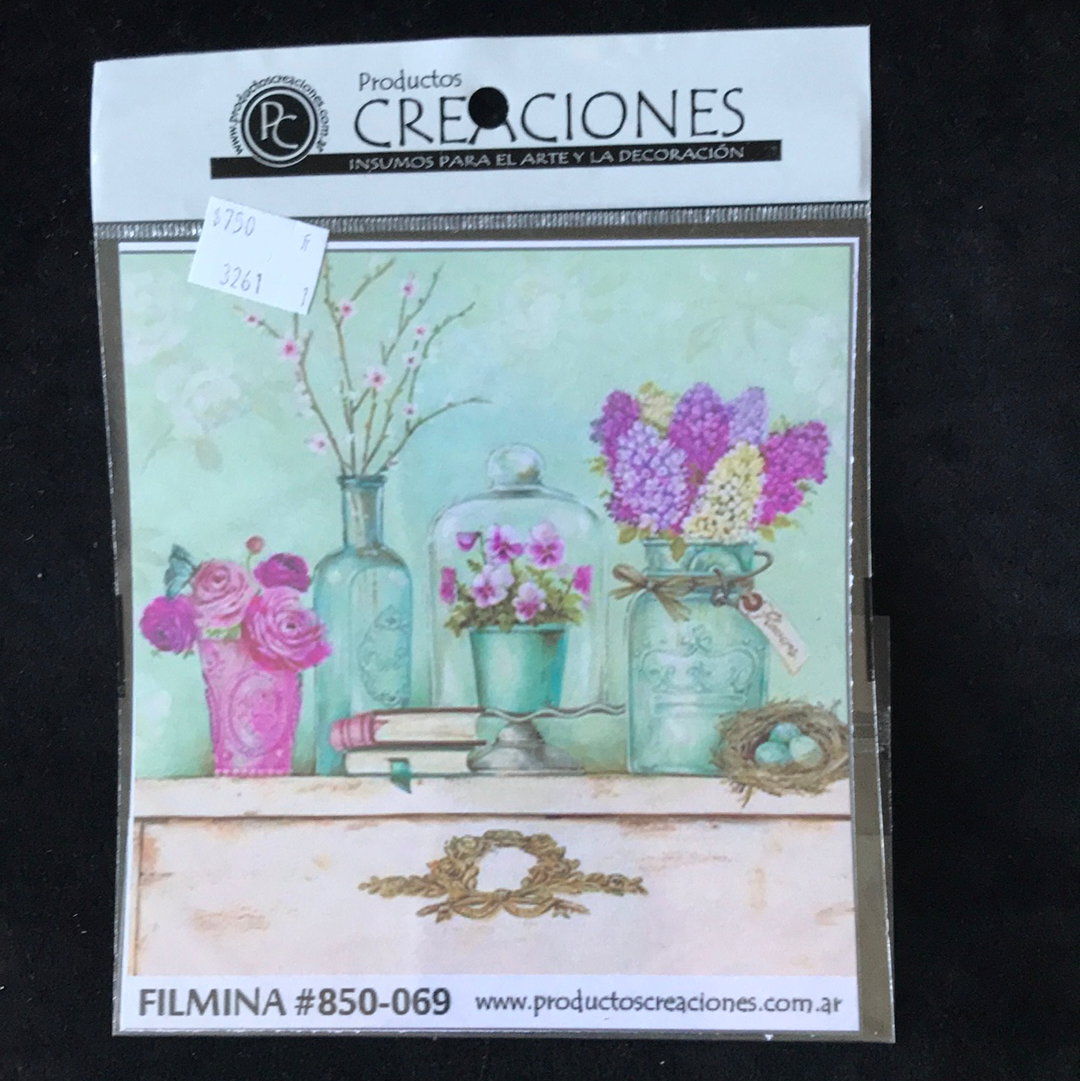 LAMINAS FILMINA O CRISTAL, n69 medidas 14 x 14