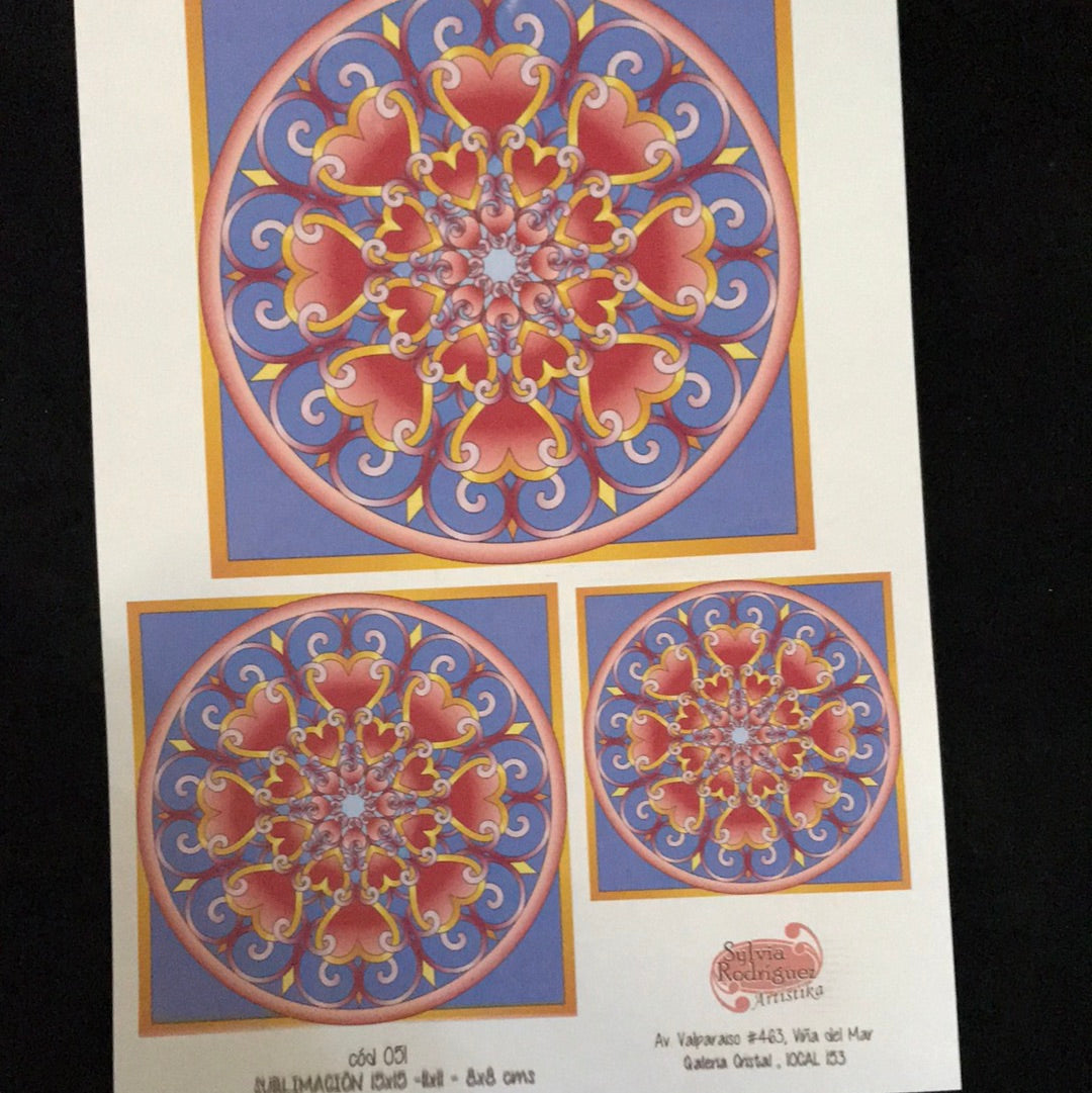 LAMINA PARA SUBLIMACIÓN MANDALAS