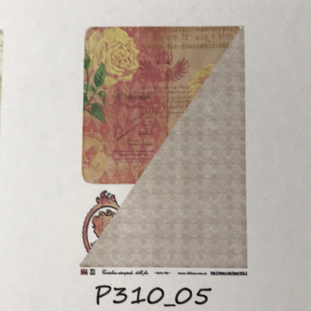 Lámina Doble Faz  Titina colección Rosas y más Rosas Nro 5 310-5 32x47 cm Scrapbooking-Rosas y más rosas 5