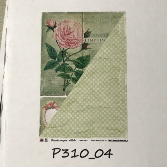 Lámina Doble Faz  Titina colección Rosas y más Rosas Nro 4 310-4 32x47 cm Scrapbooking-Rosas y más rosas 4
