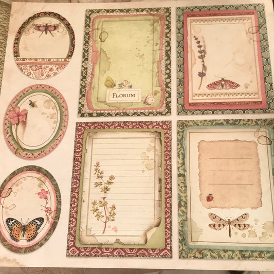 LAMINAS STAMPERIA  DOBLES PARA SCRAP SPRING BOTANIC