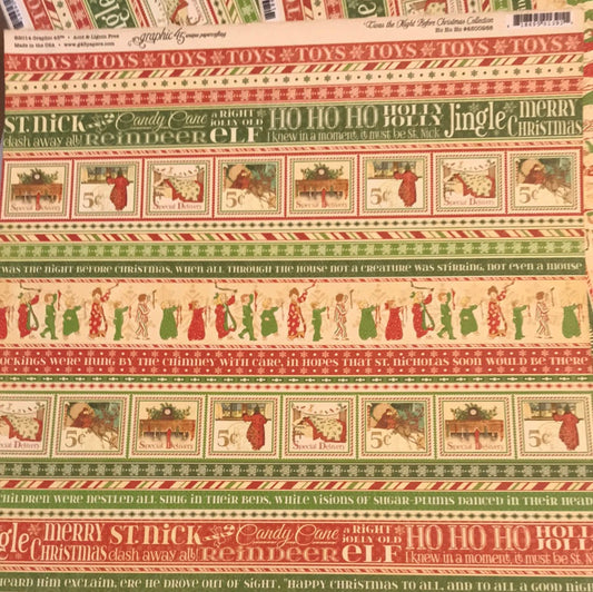 Lámina Graphic 45 Doble 30x30cm Scrapbooking USA - Before christmas colección