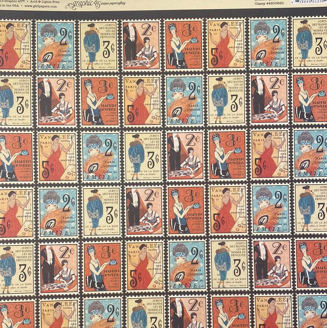 Lámina Graphic 45 Doble 30x30cm Scrapbooking USA - Couture Collection