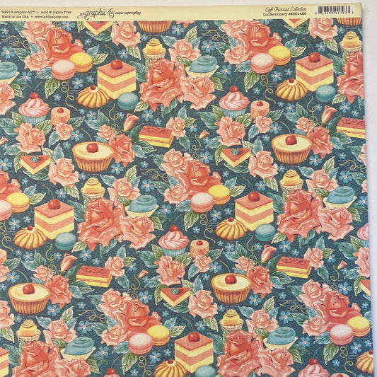 Lámina Graphic 45 Doble 30x30cm Scrapbooking USA - Cafe Parisian Collection