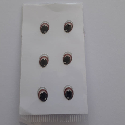 Ojitos adhesivos 3D cafe claro ovalo