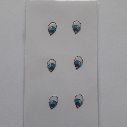 Ojitos adhesivos 3D  azul lagrima