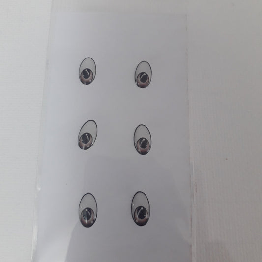 Ojitos adhesivos 3D cafe clarisimo ovalo