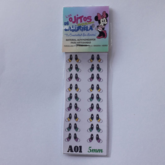 Ojitos adhesivos Gaby pequeños A01