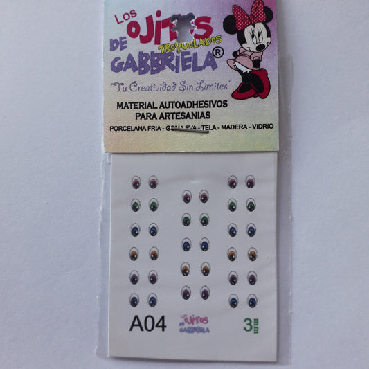 Ojitos adhesivos Gaby pequeños A04.3mm