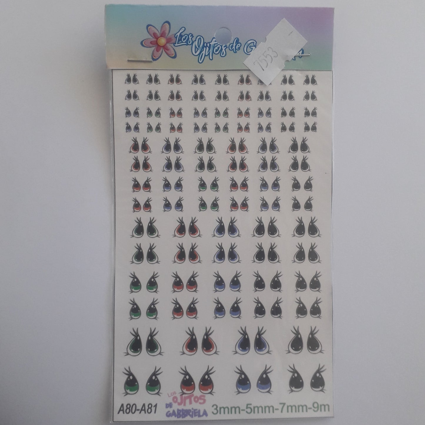 Ojitos adhesivos Gaby 3-5-7-9 mm A80-A81