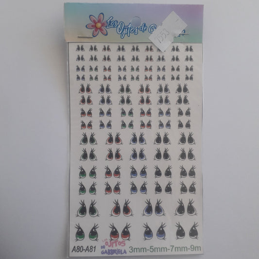 Ojitos adhesivos Gaby 3-5-7-9 mm A80-A81