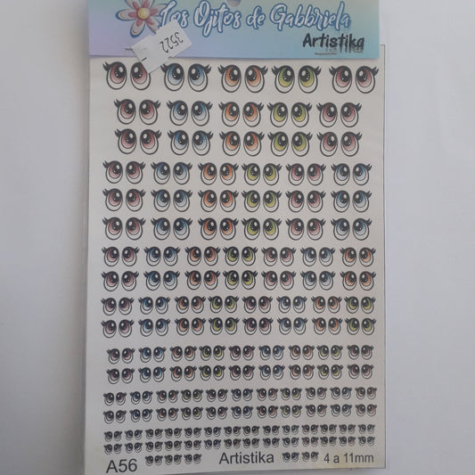 Ojitos adhesivos Gaby pequeños A56 4 a 11 mm
