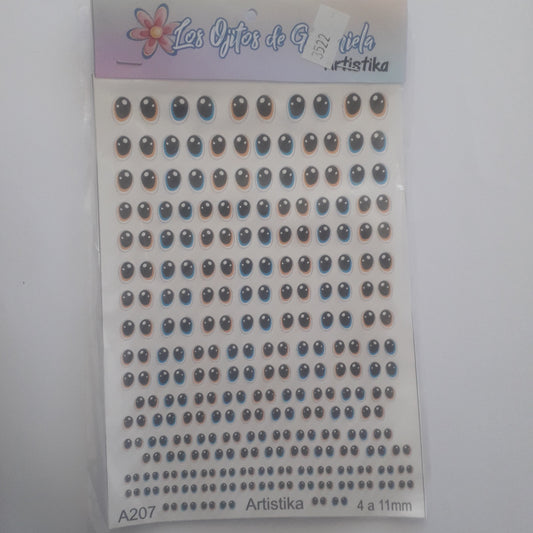 Ojitos adhesivos Gaby pequeños A207 4 a 11 mm