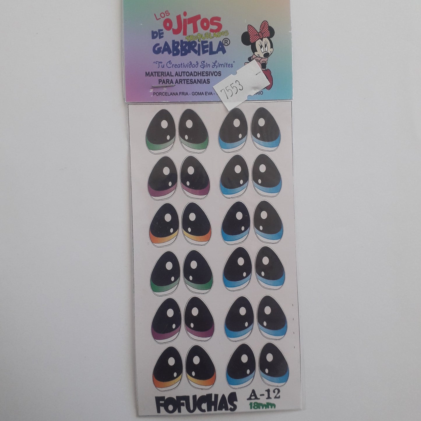 Ojitos adhesivos Gaby Fofuchas  A12 18mm