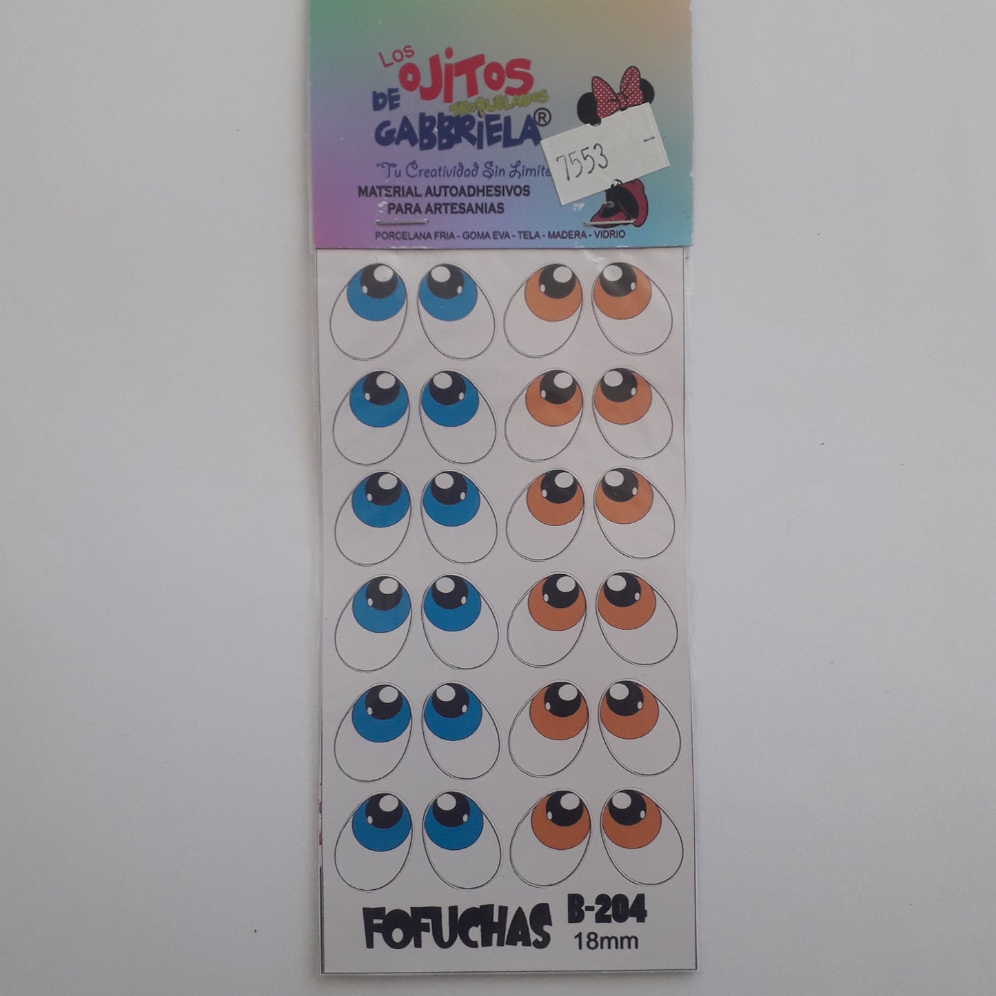Ojitos adhesivos Gaby Fofuchas  B204 18mm
