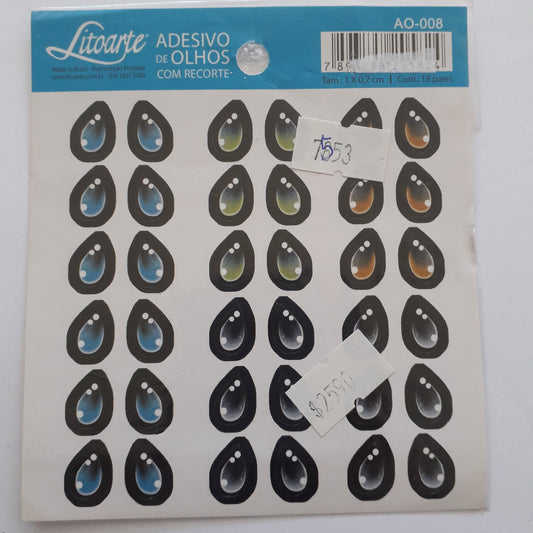 Ojitos adhesivos Litoarte AO 008 18 pares