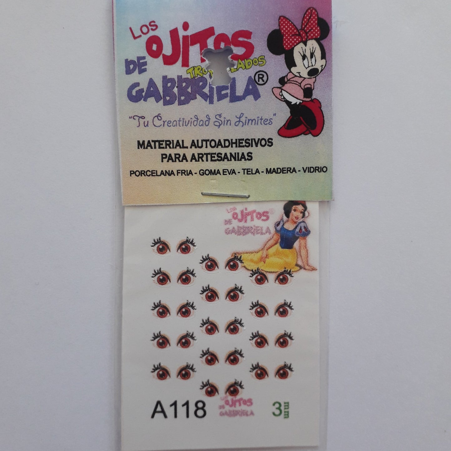 Ojitos adhesivos Gaby pequeños A118 3mm