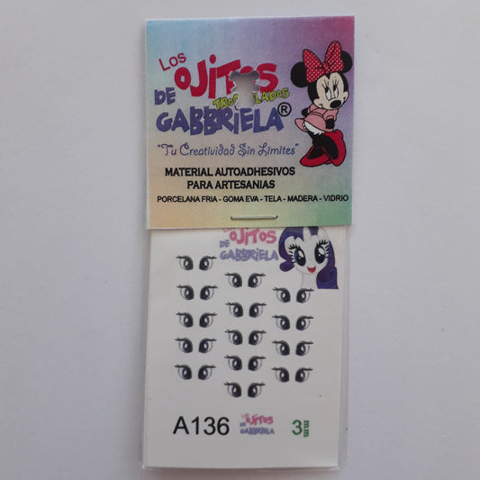 Ojitos adhesivos Gaby pequeños A136 3mm