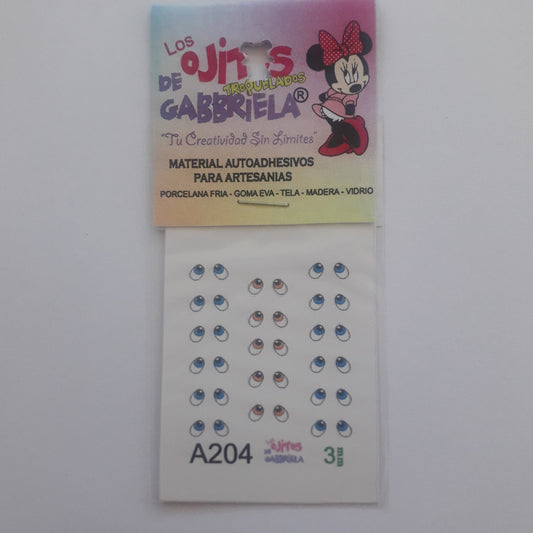 Ojitos adhesivos Gaby pequeños A204 3mm