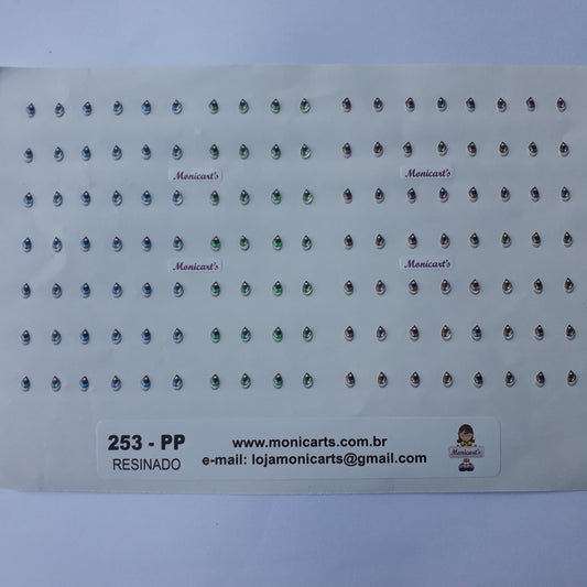 Ojitos adhesivos resinados Monicarts 253-PP en plancha