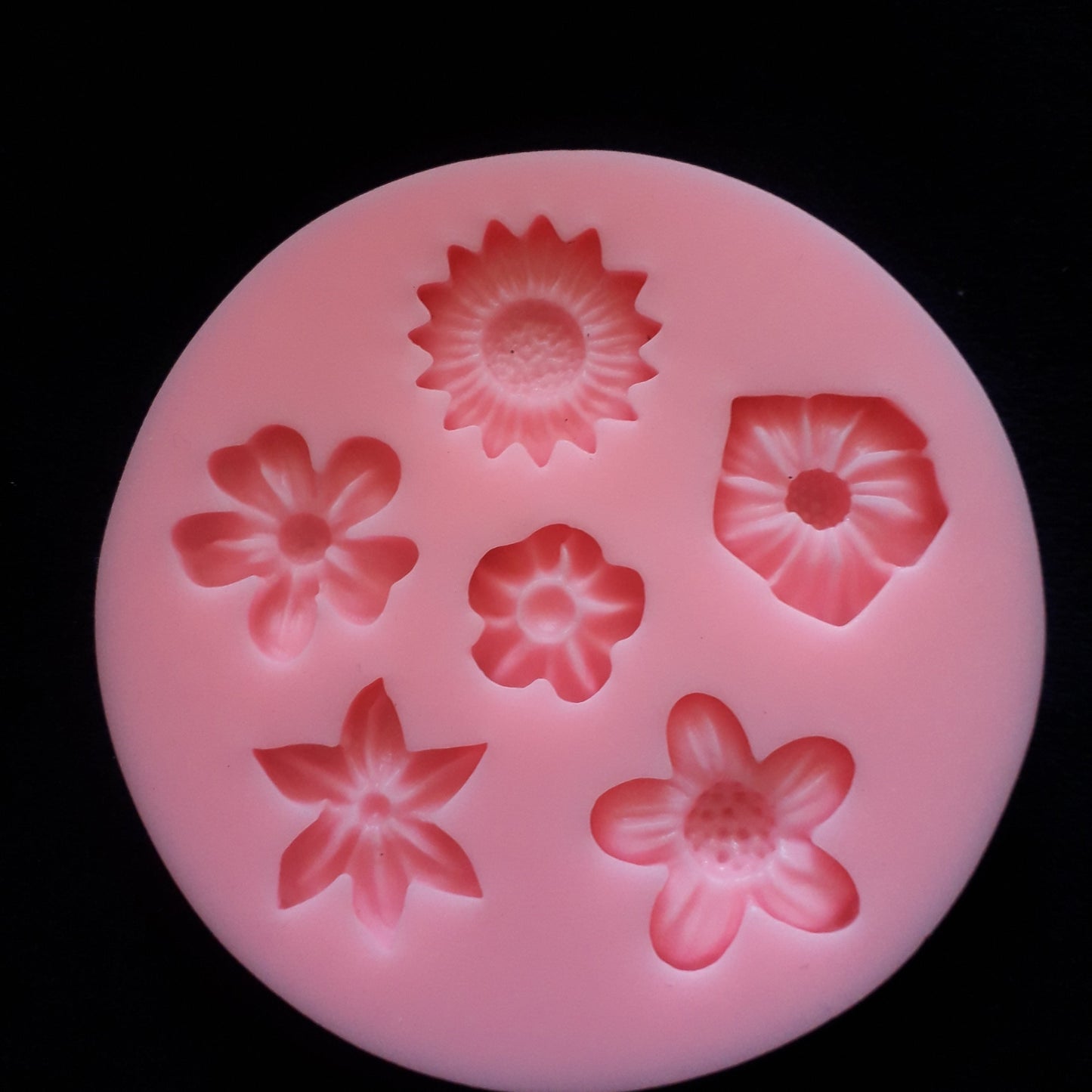 MOLDE SILICONA FLORES PEQUEÑAS X 6