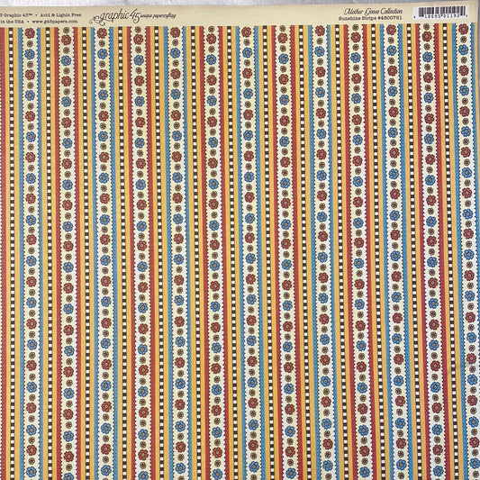 Lamina Graphic 45 Doble 30x30cm Scrapbooking USA - Mother  Goose Collection