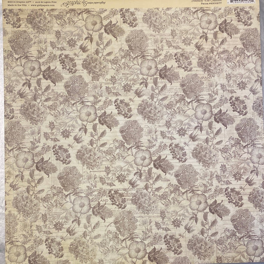Lamina Graphic 45 Doble 30x30cm Scrapbooking USA - Botanical Tea collection