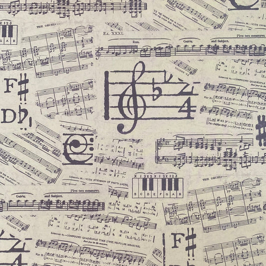 LAMINA- DECOSCRAPP-DECOUPAGE 30 x30 mixmedia Musica vintage