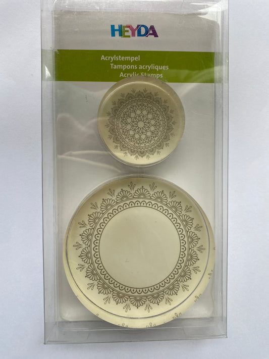 SET DE TIMBRE REDONDO ACRILICO MANDALA HEYDA