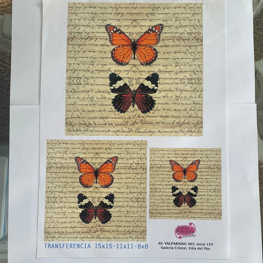 LAMINAS PARA TRANSFERENCIA (20x25) MARIPOSA