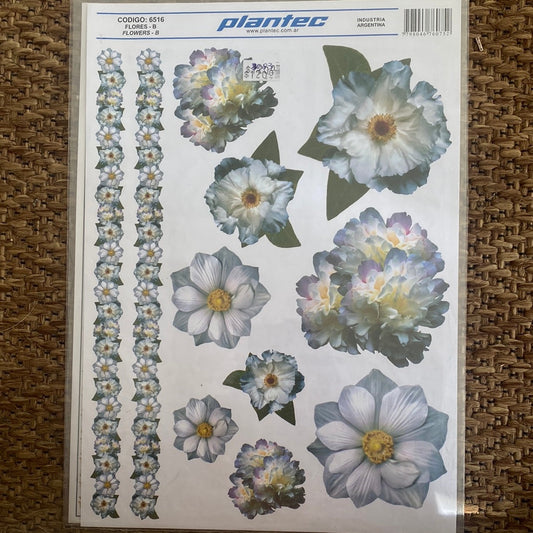 LAMINAS PARA DECOUPAGE   FLORES 21 x 30 cm