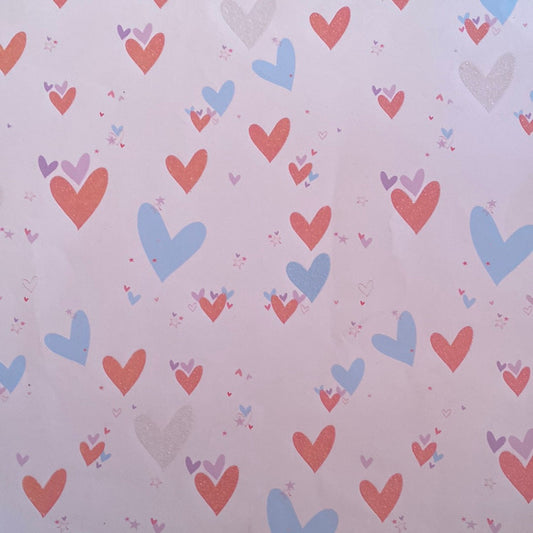 LAMINA DECOSCRAPP-DECOUPAGE 30 x30 -CORAZONES CON BRILLO
