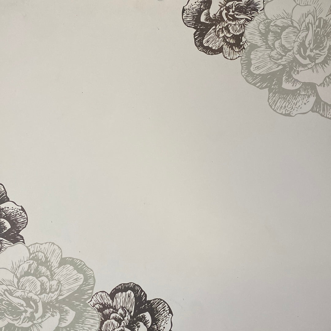 LAMINA DECOSCRAPP-DECOUPAGE 30 x30 MIXMEDIA BLANCAS-GRIS -FLOR