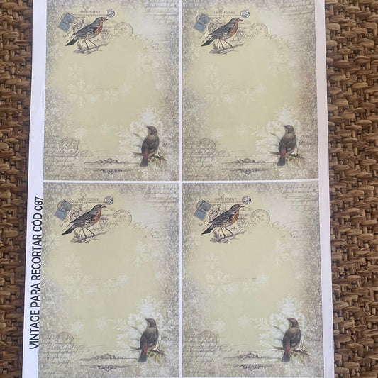 LAMINAS PARA DECOUPAGE   21 x 29 varios ave