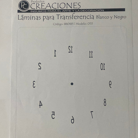 LAMINA PARA TRANSFERENCIA BLANCO Y NEGRO (20x25)