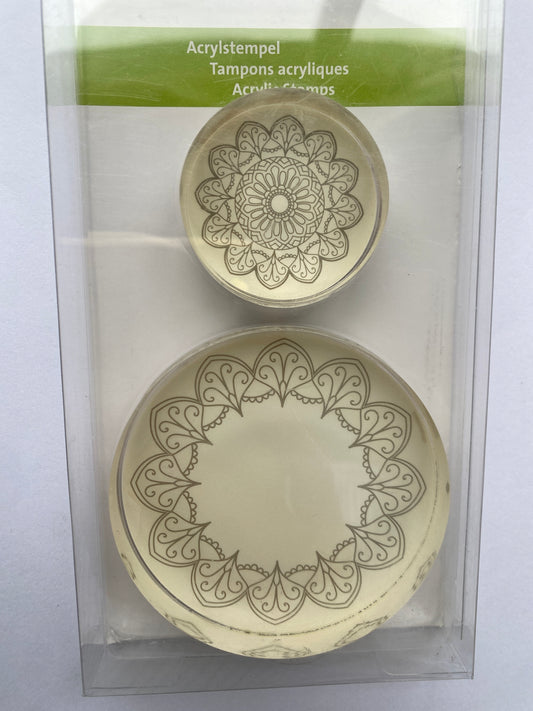 SET DE TIMBRE REDONDO ACRILICO MANDALA HEYDA