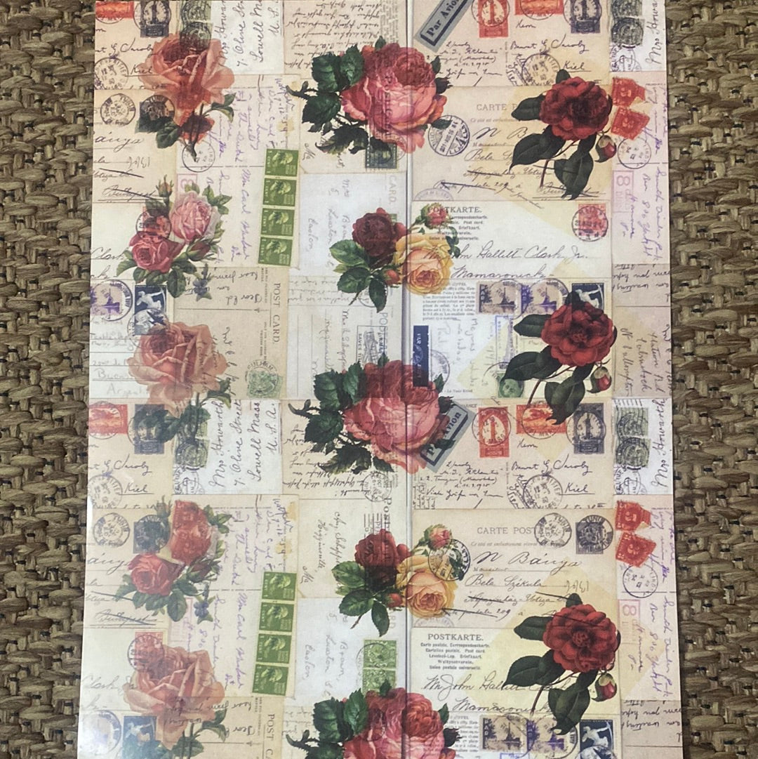 LAMINAS PARA DECOUPAGE   21x29 vintage flor