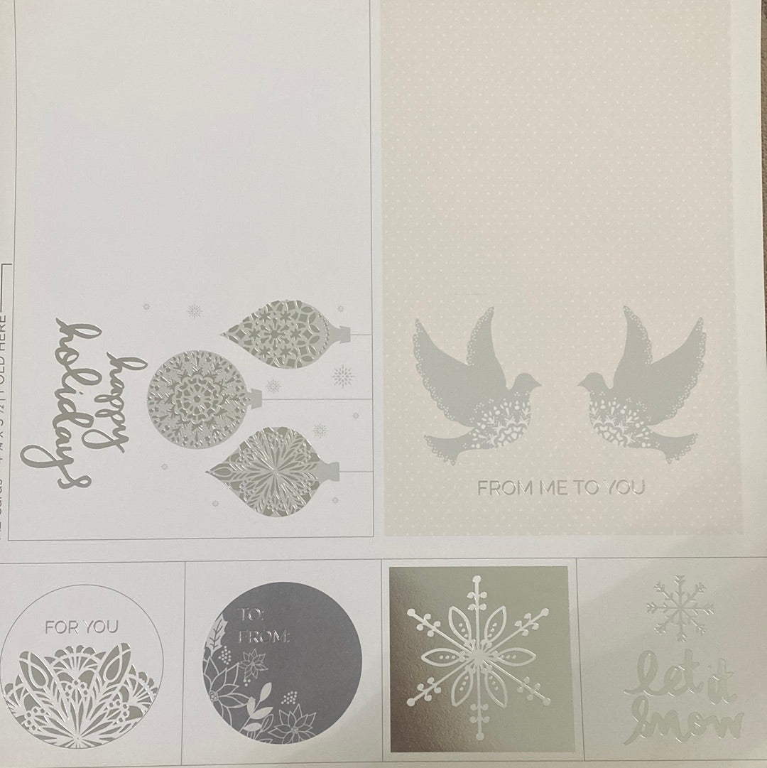 LAMINA DECOSCRAPP-DECOUPAGE 30 x30 -VARIAS CON APLICACIONES GLITER PLATA