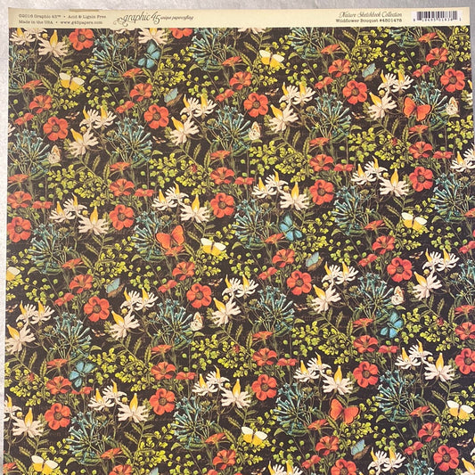 Lámina Graphic 45 Doble 30x30cm Scrapbooking USA - Nature Sketchbook