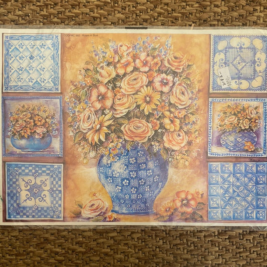LAMINAS PARA DECOUPAGE   FLORES 21 x 30 cm