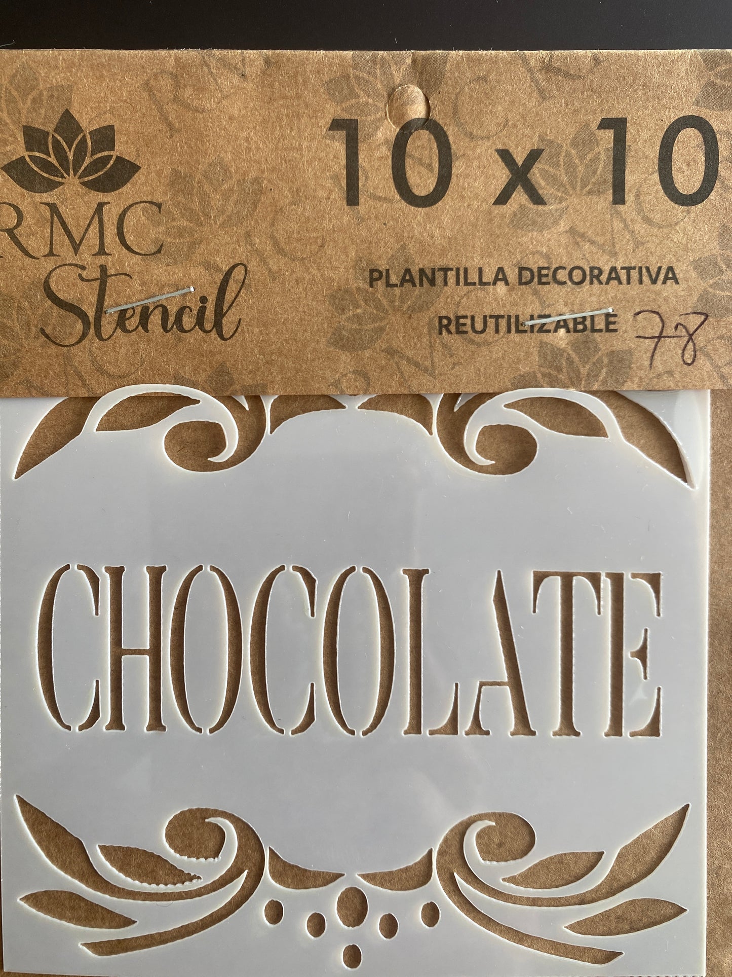 STENCIL CUADRADO 10X10 CHOCOLATE