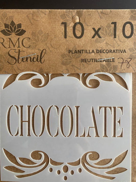 STENCIL CUADRADO 10X10 CHOCOLATE