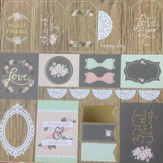 LAMINA DECOSCRAPP-DECOUPAGE 30 x30 -VARIAS CON APLICACIONES GLITER