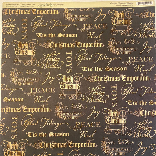 Lámina Graphic 45 Doble 30x30cm Scrapbooking USA - Christmas Emporium Collection