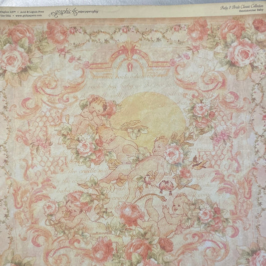 Lamina Graphic 45 Doble 30x30cm Scrapbooking USA - Baby 2 Bride 1