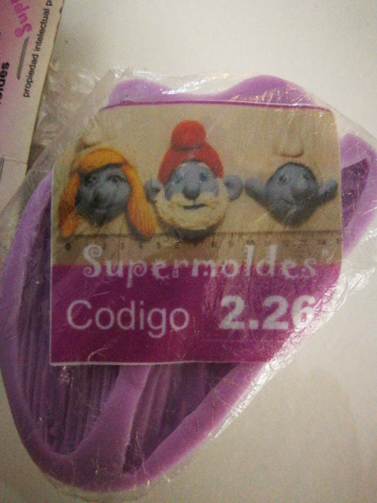 MOLDE SILICONA LOS PITUFOS SUPERMOLDE