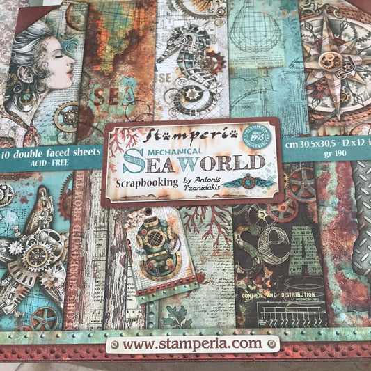 LAMINAS STAMPERIA  DOBLES PARA SCRAP SEA WORLD